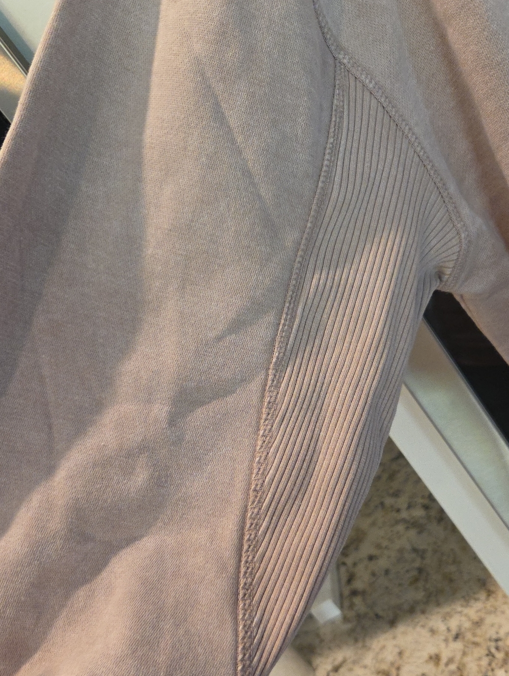 Women’s Zenana Acid Wash Crewneck Sweatshirt - Light Taupe - Picture 4 of 7